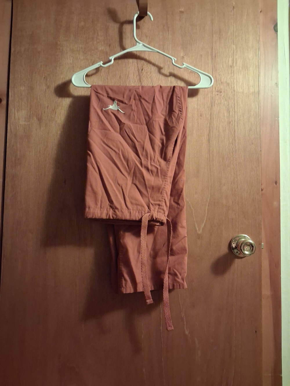 Rust Drawstring Scrub Or Casual Women'spants. One Pocket In Back